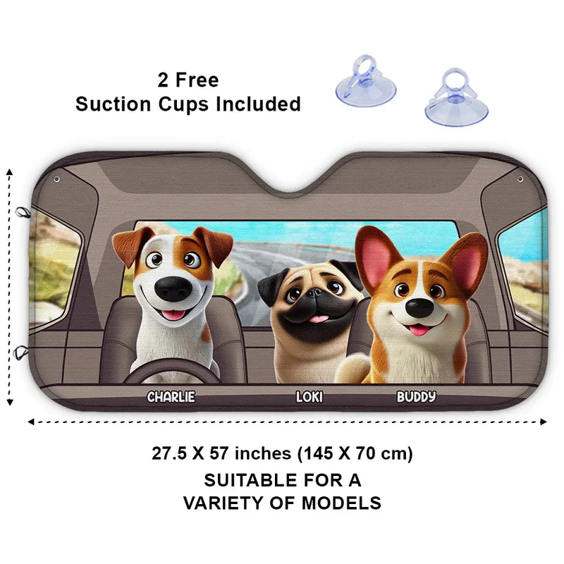 Take Me Everywhere You Go - Dog Personalized Custom Auto Windshield Sunshade, Car Window Protector - Gift For Pet Owners, Pet Lovers