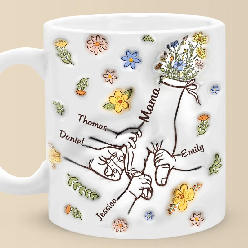 A Mother's Love Endures Through All - Family Personalized Custom 3D Inflated Effect Printed Mug - Gift For Mom, Grandma