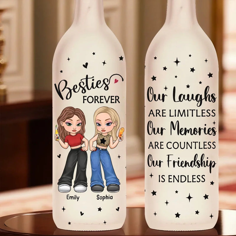 Custom Name Bestie Gifts for Women - Personalized Bottle Lamp