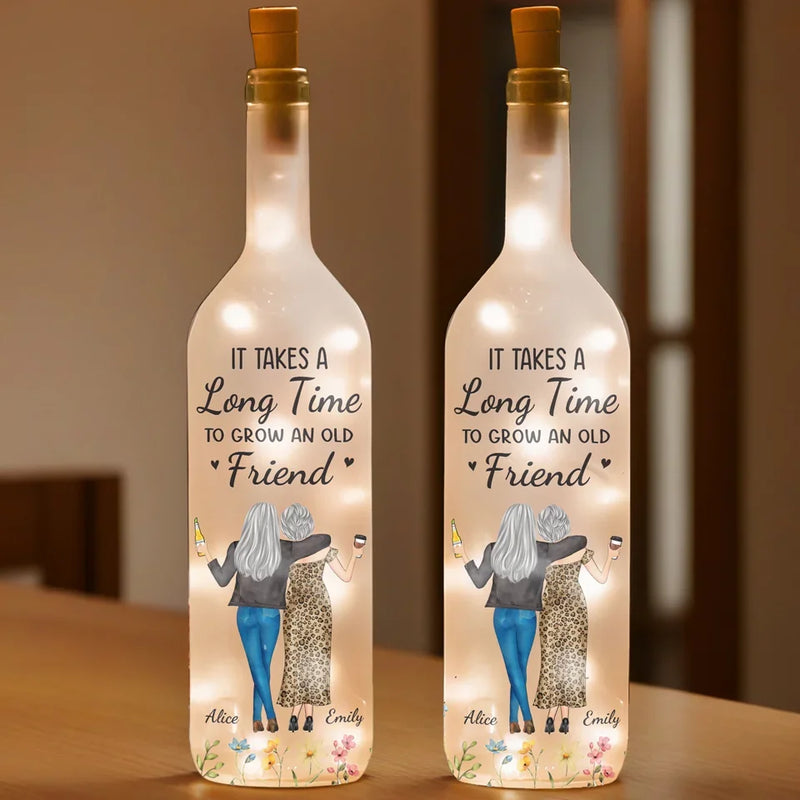 We Stick Together Like Glue - Bestie Personalized Custom Bottle Lamp - Gift For Best Friends, BFF, Sisters