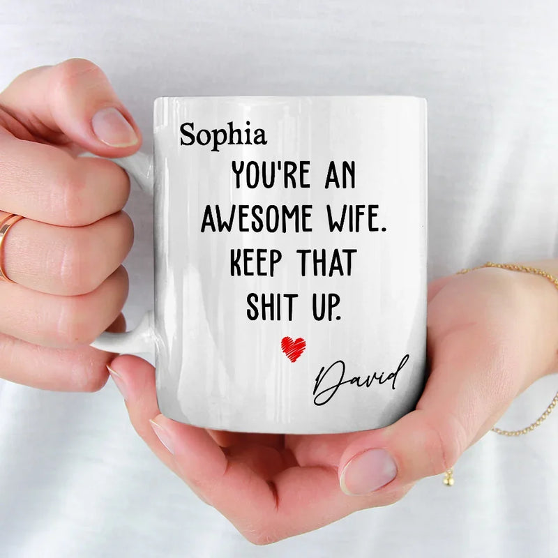 Custom Funny Wife Gifts With Name - Personalized Mugs
