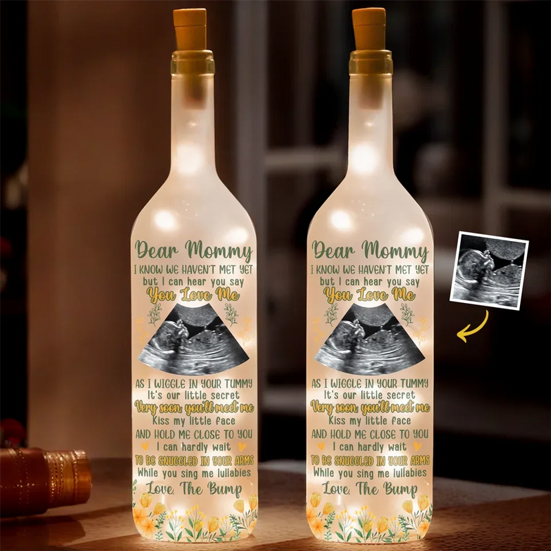 Custom Photo I Can Hear You Say You Love Me - Family Personalized Custom Bottle Lamp - Baby Shower Gift, Gift For First Mom