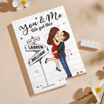 Custom Name Anniversary Couple Gifts - Personalized Building Brick Blocks