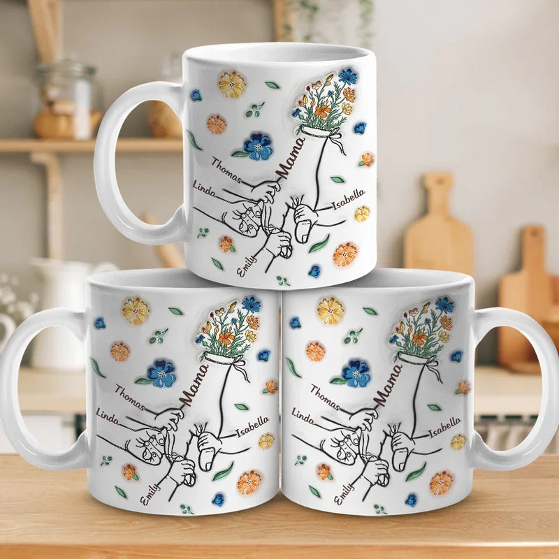 Custom Name Mama Floral Family Gifts - Personalized Mugs