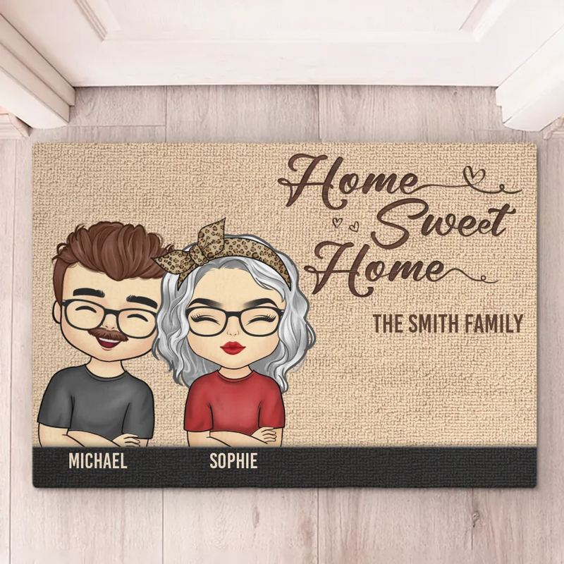 Custom Name Family Home Sweet Home Decor - Personalized Doormat