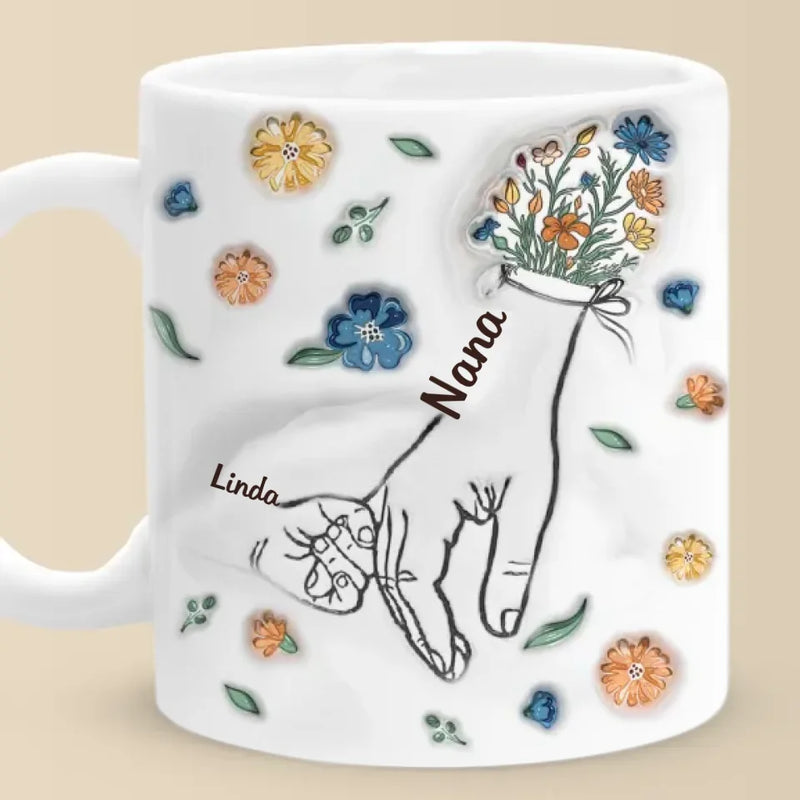 Custom Name Mama Floral Family Gifts - Personalized Mugs