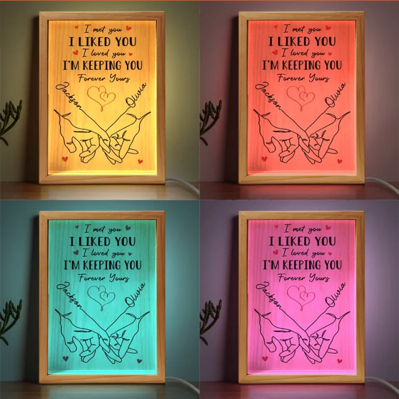 I’m Yours, And You’re Mine - Couple Personalized Custom Frame Light Box - Gift For Husband Wife, Anniversary