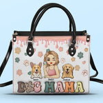 Custom Name Dog Mom Gifts for Women - Personalized Leather Handbag
