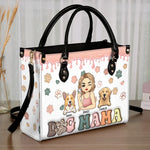 Custom Name Dog Mom Gifts for Women - Personalized Leather Handbag