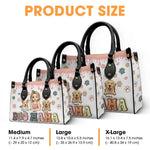 Custom Name Dog Mom Gifts for Women - Personalized Leather Handbag