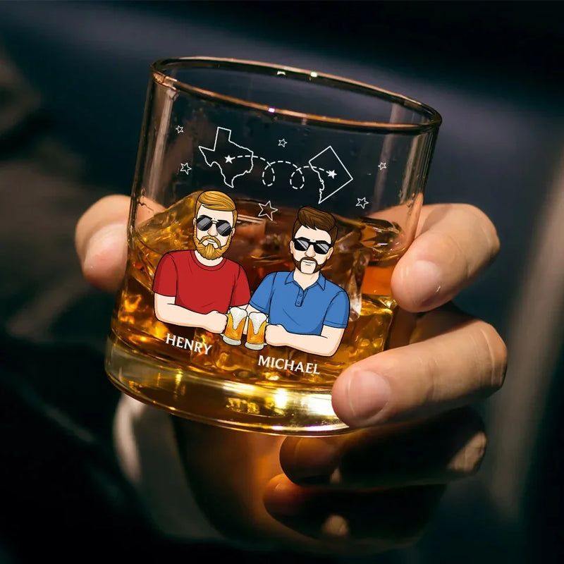 Together In Spirit, Even If We're Apart - Family Personalized Custom Whiskey Glass - Gift For Family Members