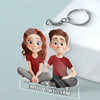 Love Is Our Heartbeat - Couple Personalized Custom Shaped Acrylic Keychain - Gift For Husband Wife, Anniversary