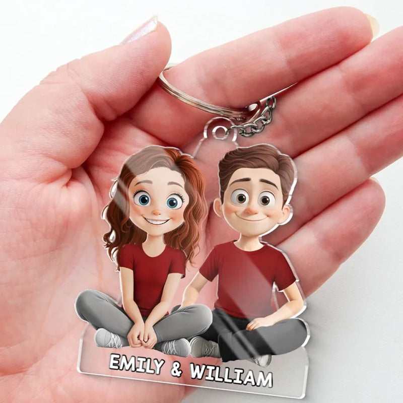 Custom Name Cartoon Character Gifts - Personalized Acrylic Keychain