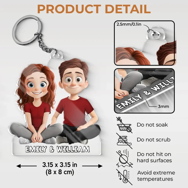 Custom Name Cartoon Character Gifts - Personalized Acrylic Keychain