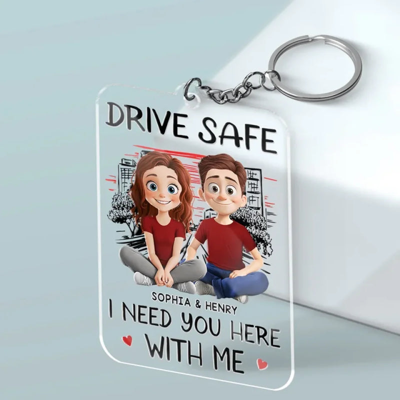 Your Love Is My Strength - Couple Personalized Custom Shaped Acrylic Keychain - Gift For Husband Wife, Anniversary