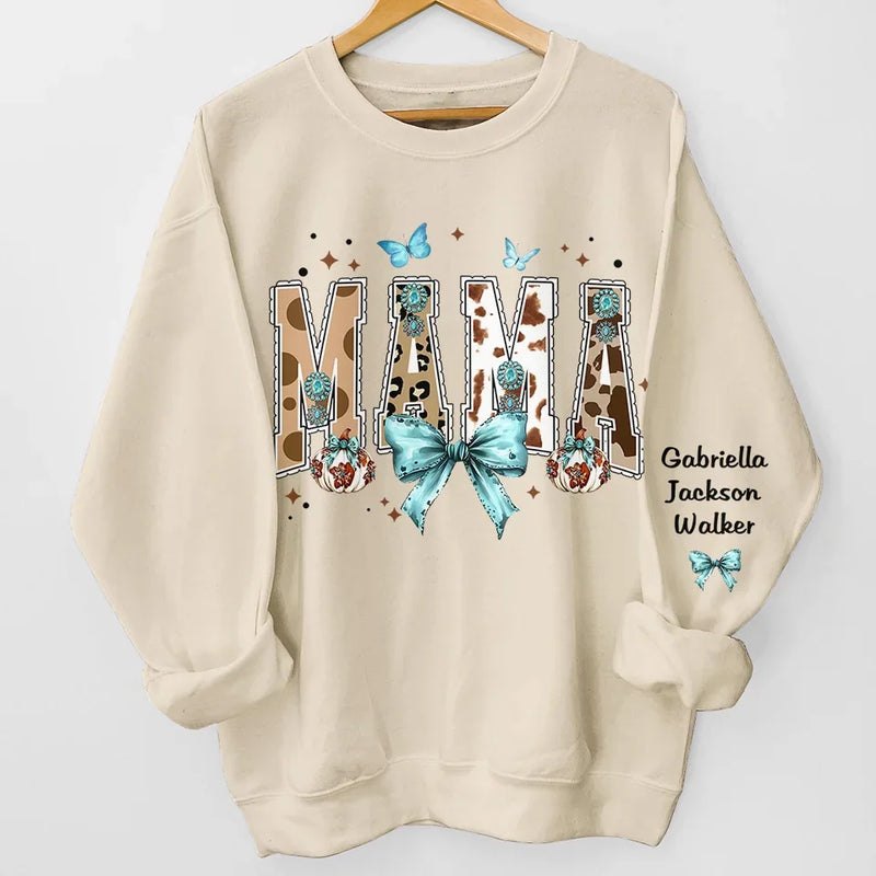 Grandma’s Love Inspires, Mom’s Love Nurtures - Family Personalized Custom Unisex Sweatshirt, Hoodie With Design On Sleeve - Gift For Mom, Grandma