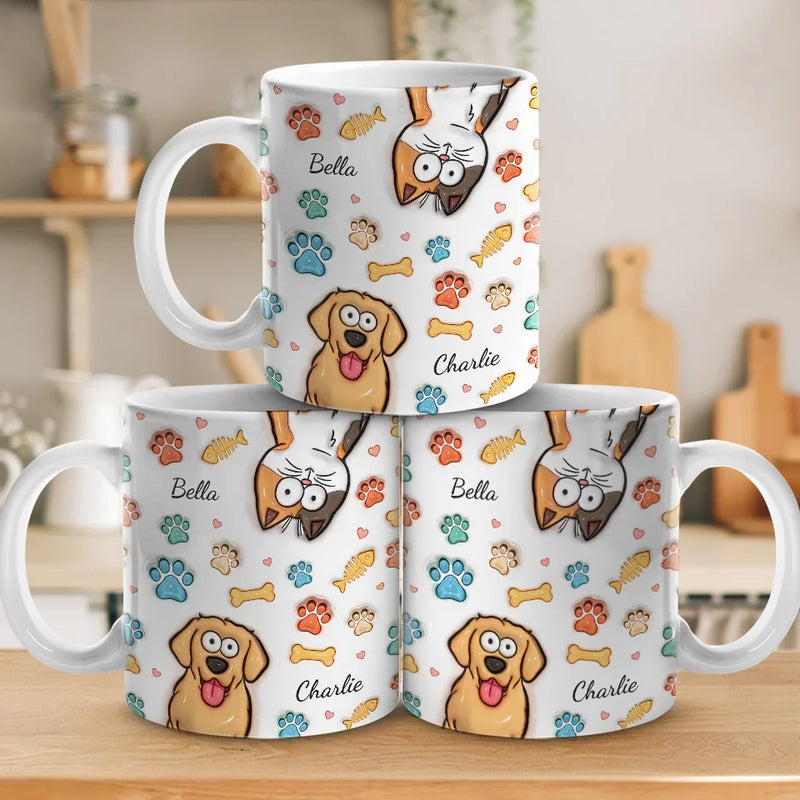 The Best Therapists Have Fur And Four Legs - Dog & Cat Personalized Custom 3D Inflated Effect Printed Mug - Gift For Pet Owners, Pet Lovers