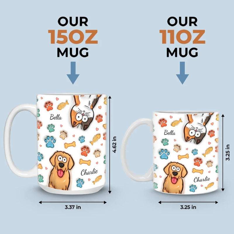 The Best Therapists Have Fur And Four Legs - Dog & Cat Personalized Custom 3D Inflated Effect Printed Mug - Gift For Pet Owners, Pet Lovers