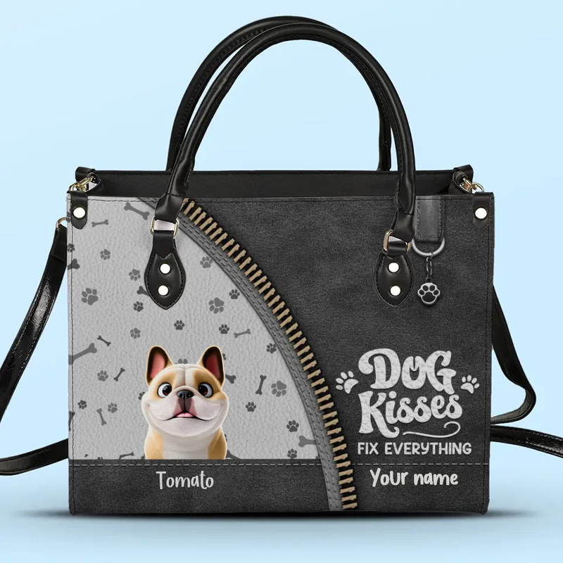 Custom Name Dog Lover Gifts - Personalized Leather Handbag