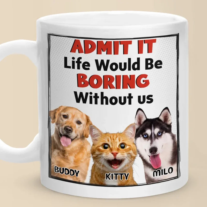 Custom Photo Home Is Where The Pet Hair Sticks To Everything But The Pet - Dog & Cat Personalized Custom Mug - Gift For Pet Owners, Pet Lovers