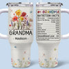 Grandma’s Love Blooms Like A Garden In Spring - Family Personalized Custom 40 Oz Stainless Steel Tumbler With Handle - Gift For Mom, Grandma