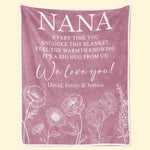 Custom Name Big Hug Gifts for Nana - Personalized Blanket