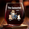 Happiness Is A Purring Cat - Cat Personalized Custom Wine Glass - Gift For Pet Owners, Pet Lovers
