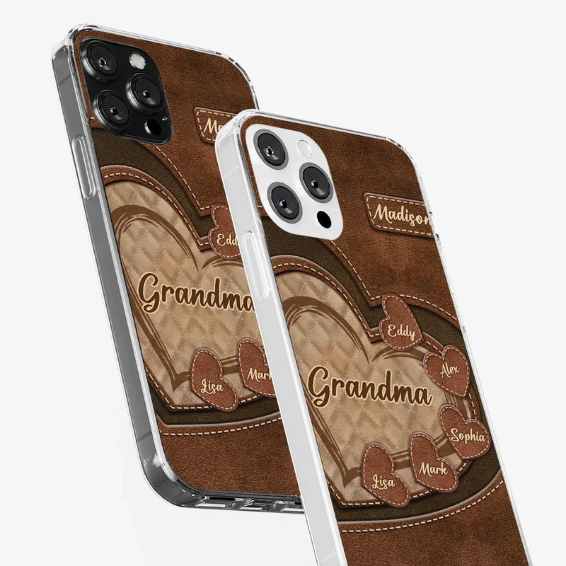 Grandma’s Sweethearts - Family Personalized Custom Clear Phone Case - Gift For Mom, Grandma