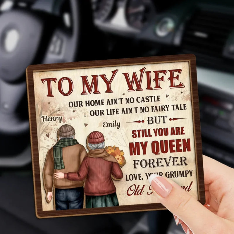 You’ll Always Be My Queen - Couple Personalized Custom Car Visor Clip - Gift For Husband Wife, Anniversary