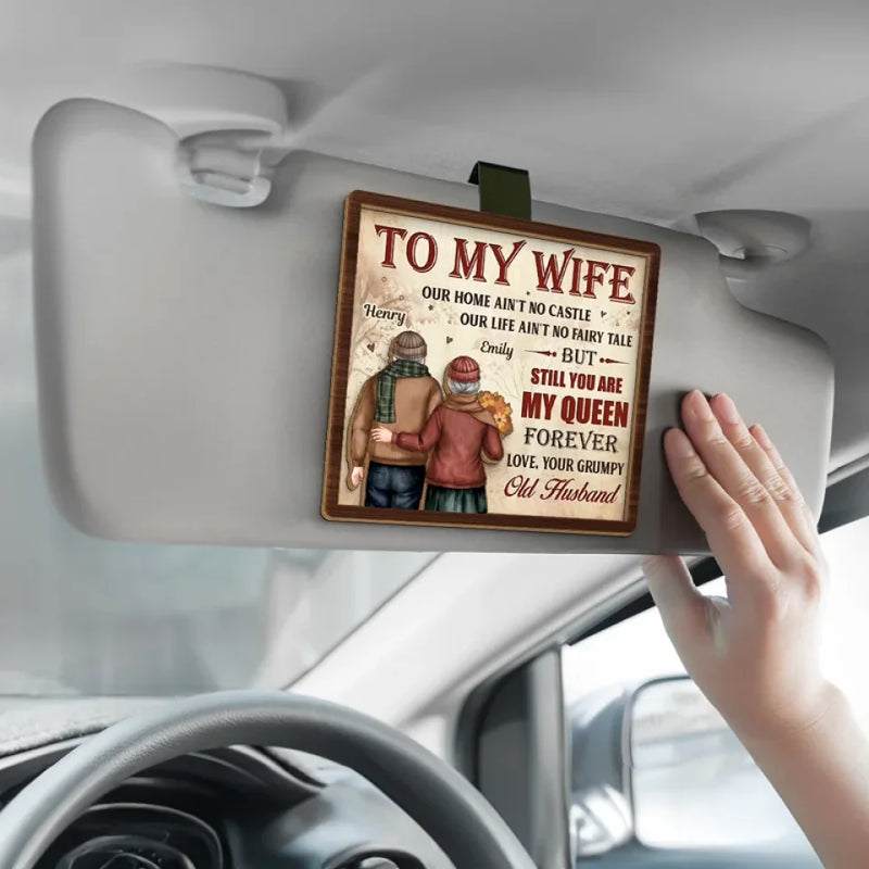 You’ll Always Be My Queen - Couple Personalized Custom Car Visor Clip - Gift For Husband Wife, Anniversary