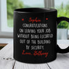 Congratulations On Leaving Your Job - Coworker Personalized Custom Black Mug - Appreciation, Retirement Gift For Coworkers, Work Friends, Colleagues