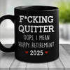 Congratulations On Leaving Your Job - Coworker Personalized Custom Black Mug - Appreciation, Retirement Gift For Coworkers, Work Friends, Colleagues