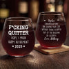 Now Every Day Is Sunday - Coworker Personalized Custom Wine Glass - Appreciation, Retirement Gift For Coworkers, Work Friends, Colleagues