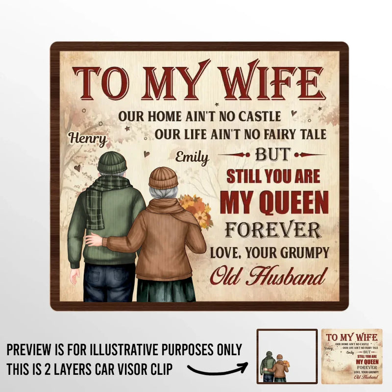 Custom Name Funny Wife Love Gifts - Personalized Car Visor Clip