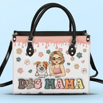Custom Name Dog Mom Gifts for Women - Personalized Leather Handbag