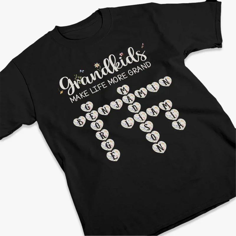Every Grandchild Is A Little Piece Of Heaven On Earth - Family Personalized Custom Unisex T-shirt, Premium T-shirt, Hoodie - Gift For Mom, Grandma