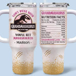 Custom Name Dinosaur Grandma Gifts - Personalized 40 Oz Tumbler With Handle