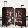 Custom Photo Take Only Memories, Leave Only Footprints - Travel Personalized Custom Luggage Cover - Summer Vacation Gift, Gift For Adventure Travel Lovers