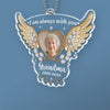 Custom Photo Always In My Thoughts - Memorial Personalized Custom Car Ornament - Acrylic Custom Shaped - Sympathy Gift For Family Members