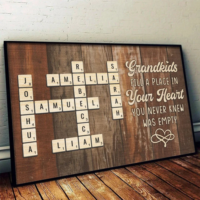 The Heartfelt Bond Between Grandparents And Kids - Family Personalized Custom Horizontal Poster - Gift For Grandma, Grandpa, Grandkid