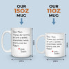 Dear Mom, You’re My Favorite Unpaid Therapist - Family Personalized Custom Mug - Gift For Mom