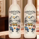 Custom Name Husband and Wife Camping Gifts for Couples - Personalized Bottle Lamp