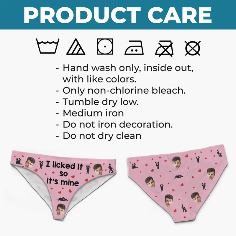 Custom Photo I Licked It So It's Mine - Couple Personalized Women Briefs - Gift For Husband Wife, Anniversary