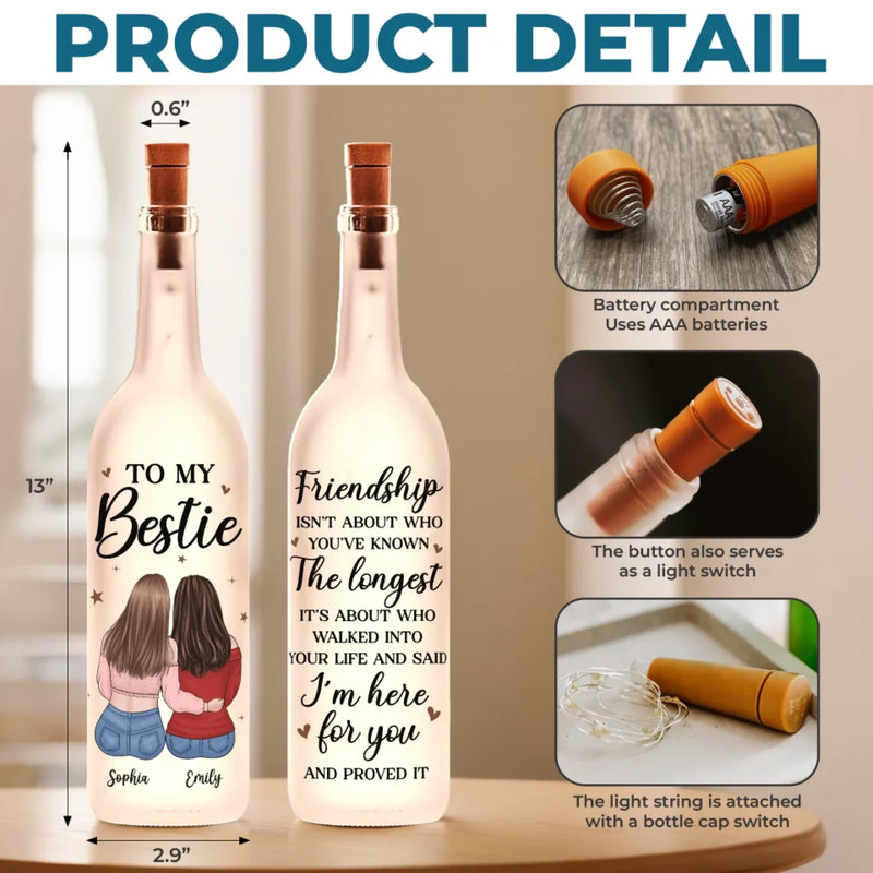 Truly Great Friends Are Hard To Find, Difficult To Leave - Bestie Personalized Custom Bottle Lamp - Gift For Best Friends, BFF, Sisters