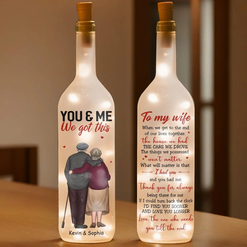 Thank You For Always Being There For Me - Couple Personalized Custom Bottle Lamp - Gift For Husband Wife, Anniversary