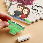 Custom Name Cartoon Couple Gifts - Personalized Building Brick Blocks