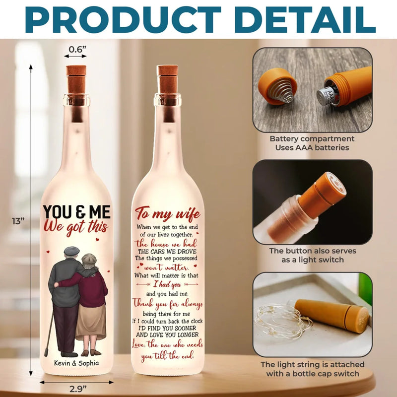 Thank You For Always Being There For Me - Couple Personalized Custom Bottle Lamp - Gift For Husband Wife, Anniversary