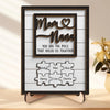 You Are The Piece That Holds Us Together - Family Personalized Custom 2-Layered Wooden Plaque With Stand - Mother's Day, Gift For Mom, Grandma