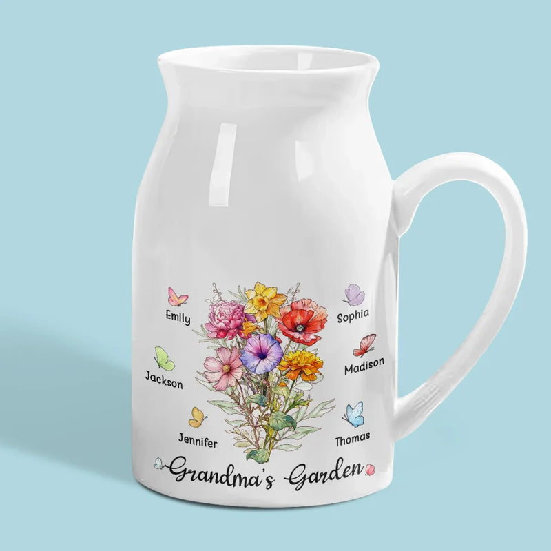 In Grandma's Garden, Love Always Blooms - Family Personalized Custom Home Decor Flower Vase - House Warming Gift For Mom, Grandma