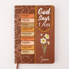 God Says I Am Important - Family Personalized Custom Leather Journal - Gift For Yourself, Best Friends, Siblings, Family Members
